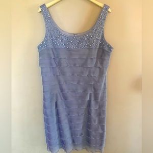 Periwinkle ruffle layered dress
Brand: Jessica Howard
Size: 14